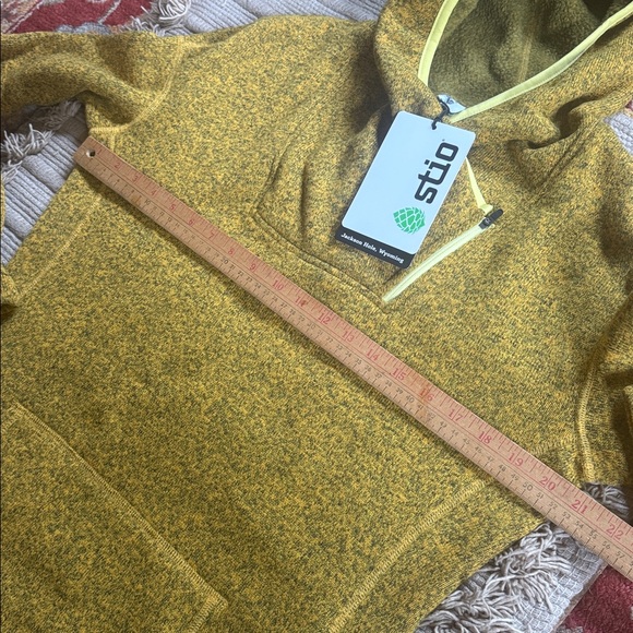 Stio women’s Sweetwater fleece hoodie pullover Amber Resin mustard NEW NWT L - Picture 9 of 16